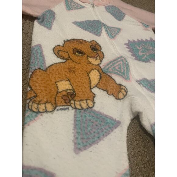 Vintage Lion King Simba 1990s Sleeper One-Piece Size 0-6 Months Zippered Vintage - Picture 2 of 7